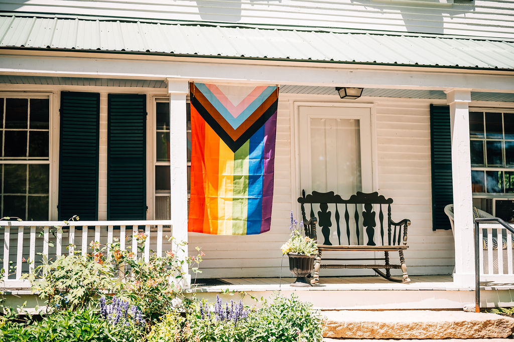 Rainbow flag at Hardy Farm