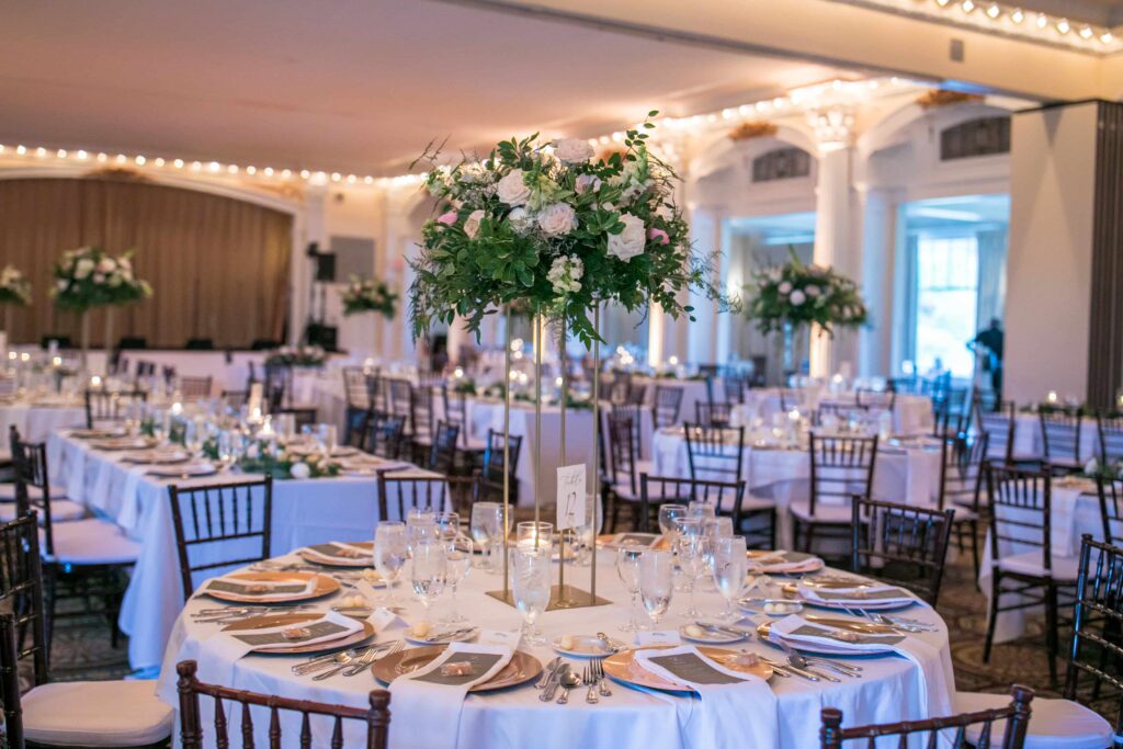 Formal wedding reception seating